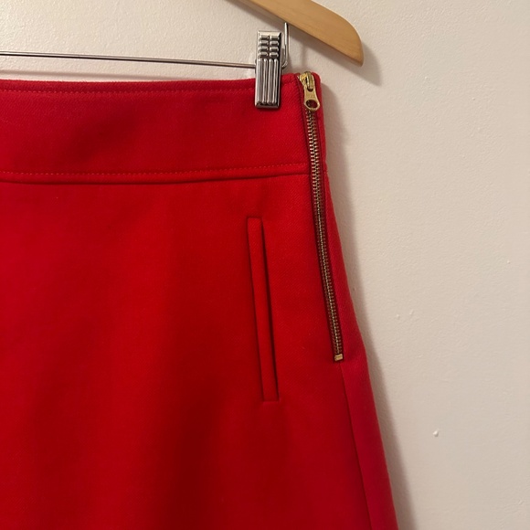 J. Crew Wool Red Mini Skirt with Pockets | Size 6 - Picture 2 of 10